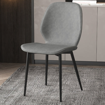Faux Leather Contemporary Dining Room Chair Matte Finish Solid Back Dining Chairs Grey 1 Piece Clearhalo ' kitchen&dining_furn' 'Dining Chairs' 'Dining Tables & Seating' 'dining_chair' 'furn' 'furn_dining_chair' 'Furniture' 'furniture_dining_chair' 'Kitchen & Dining Furniture' 'kitchen' 3467255