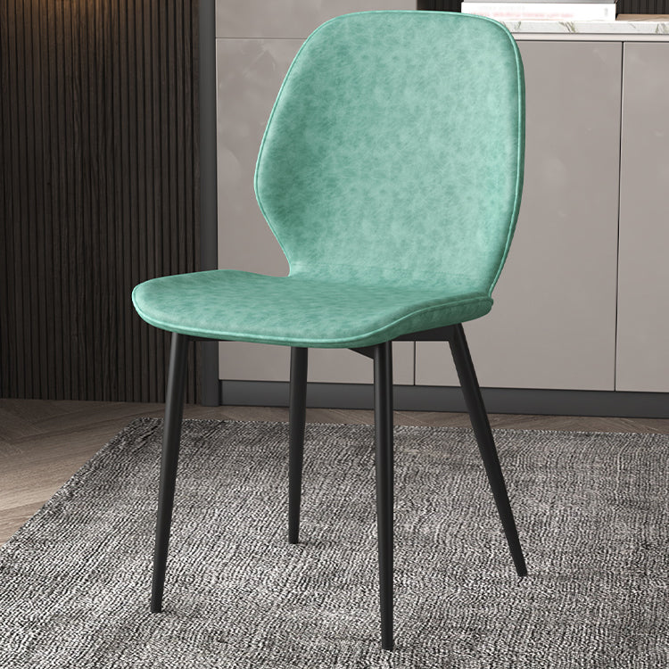 Faux Leather Contemporary Dining Room Chair Matte Finish Solid Back Dining Chairs Lake Blue 1 Piece Clearhalo ' kitchen&dining_furn' 'Dining Chairs' 'Dining Tables & Seating' 'dining_chair' 'furn' 'furn_dining_chair' 'Furniture' 'furniture_dining_chair' 'Kitchen & Dining Furniture' 'kitchen' 3467256
