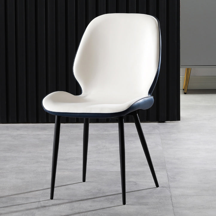 Faux Leather Contemporary Dining Room Chair Matte Finish Solid Back Dining Chairs White 1 Piece Clearhalo ' kitchen&dining_furn' 'Dining Chairs' 'Dining Tables & Seating' 'dining_chair' 'furn' 'furn_dining_chair' 'Furniture' 'furniture_dining_chair' 'Kitchen & Dining Furniture' 'kitchen' 3467258