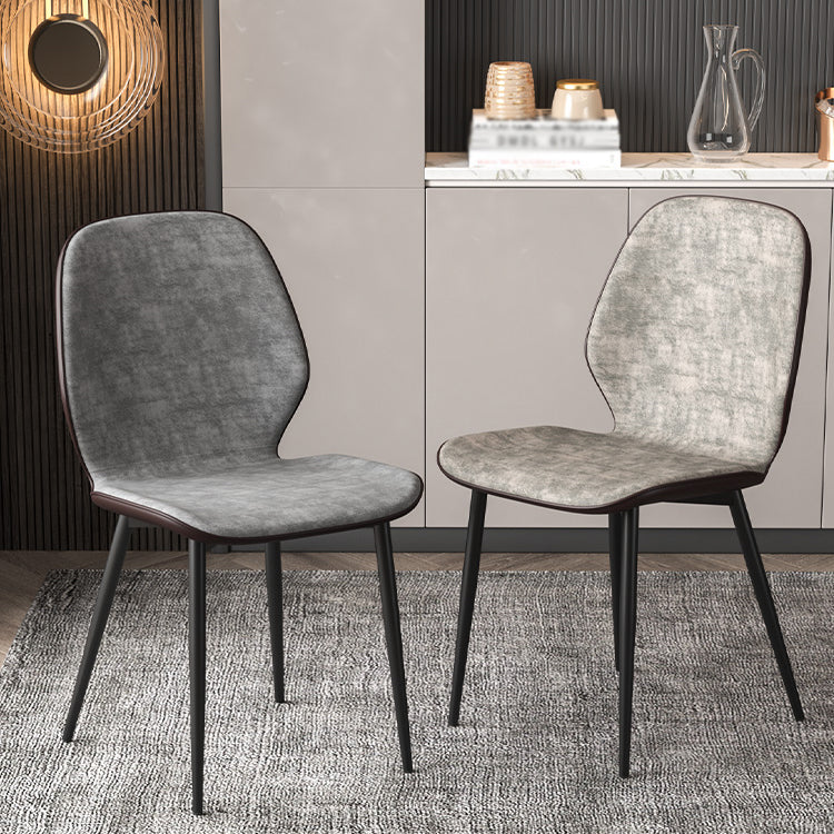 Faux Leather Contemporary Dining Room Chair Matte Finish Solid Back Dining Chairs Clearhalo ' kitchen&dining_furn' 'Dining Chairs' 'Dining Tables & Seating' 'dining_chair' 'furn' 'furn_dining_chair' 'Furniture' 'furniture_dining_chair' 'Kitchen & Dining Furniture' 'kitchen' 3467259