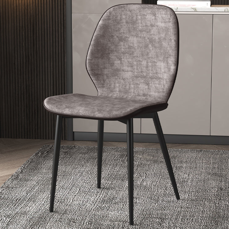 Faux Leather Contemporary Dining Room Chair Matte Finish Solid Back Dining Chairs Cream Gray 1 Piece Clearhalo ' kitchen&dining_furn' 'Dining Chairs' 'Dining Tables & Seating' 'dining_chair' 'furn' 'furn_dining_chair' 'Furniture' 'furniture_dining_chair' 'Kitchen & Dining Furniture' 'kitchen' 3467260