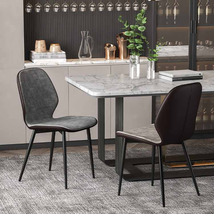 Faux Leather Contemporary Dining Room Chair Matte Finish Solid Back Dining Chairs Clearhalo ' kitchen&dining_furn' 'Dining Chairs' 'Dining Tables & Seating' 'dining_chair' 'furn' 'furn_dining_chair' 'Furniture' 'furniture_dining_chair' 'Kitchen & Dining Furniture' 'kitchen' 3467261