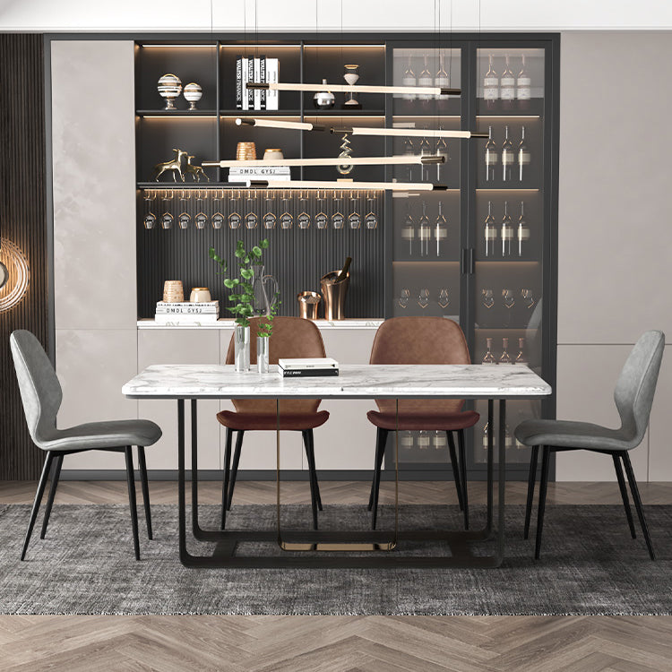 Faux Leather Contemporary Dining Room Chair Matte Finish Solid Back Dining Chairs Clearhalo ' kitchen&dining_furn' 'Dining Chairs' 'Dining Tables & Seating' 'dining_chair' 'furn' 'furn_dining_chair' 'Furniture' 'furniture_dining_chair' 'Kitchen & Dining Furniture' 'kitchen' 3467274