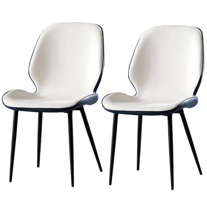Faux Leather Contemporary Dining Room Chair Matte Finish Solid Back Dining Chairs White 2 Piece Set Clearhalo ' kitchen&dining_furn' 'Dining Chairs' 'Dining Tables & Seating' 'dining_chair' 'furn' 'furn_dining_chair' 'Furniture' 'furniture_dining_chair' 'Kitchen & Dining Furniture' 'kitchen' 3467280