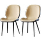 Faux Leather Contemporary Dining Room Chair Matte Finish Solid Back Dining Chairs Off-White 2 Piece Set Clearhalo ' kitchen&dining_furn' 'Dining Chairs' 'Dining Tables & Seating' 'dining_chair' 'furn' 'furn_dining_chair' 'Furniture' 'furniture_dining_chair' 'Kitchen & Dining Furniture' 'kitchen' 3467282