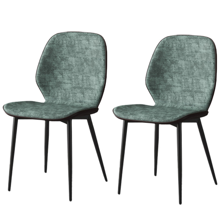 Faux Leather Contemporary Dining Room Chair Matte Finish Solid Back Dining Chairs Dark Green 2 Piece Set Clearhalo ' kitchen&dining_furn' 'Dining Chairs' 'Dining Tables & Seating' 'dining_chair' 'furn' 'furn_dining_chair' 'Furniture' 'furniture_dining_chair' 'Kitchen & Dining Furniture' 'kitchen' 3467284