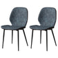 Faux Leather Contemporary Dining Room Chair Matte Finish Solid Back Dining Chairs Dark Blue 2 Piece Set Clearhalo ' kitchen&dining_furn' 'Dining Chairs' 'Dining Tables & Seating' 'dining_chair' 'furn' 'furn_dining_chair' 'Furniture' 'furniture_dining_chair' 'Kitchen & Dining Furniture' 'kitchen' 3467290