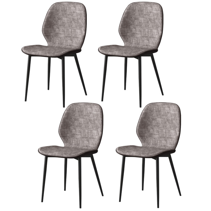 Faux Leather Contemporary Dining Room Chair Matte Finish Solid Back Dining Chairs Cream Gray 4 Piece Set Clearhalo ' kitchen&dining_furn' 'Dining Chairs' 'Dining Tables & Seating' 'dining_chair' 'furn' 'furn_dining_chair' 'Furniture' 'furniture_dining_chair' 'Kitchen & Dining Furniture' 'kitchen' 3467294