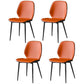 Faux Leather Contemporary Dining Room Chair Matte Finish Solid Back Dining Chairs Orange 4 Piece Set Clearhalo ' kitchen&dining_furn' 'Dining Chairs' 'Dining Tables & Seating' 'dining_chair' 'furn' 'furn_dining_chair' 'Furniture' 'furniture_dining_chair' 'Kitchen & Dining Furniture' 'kitchen' 3467296