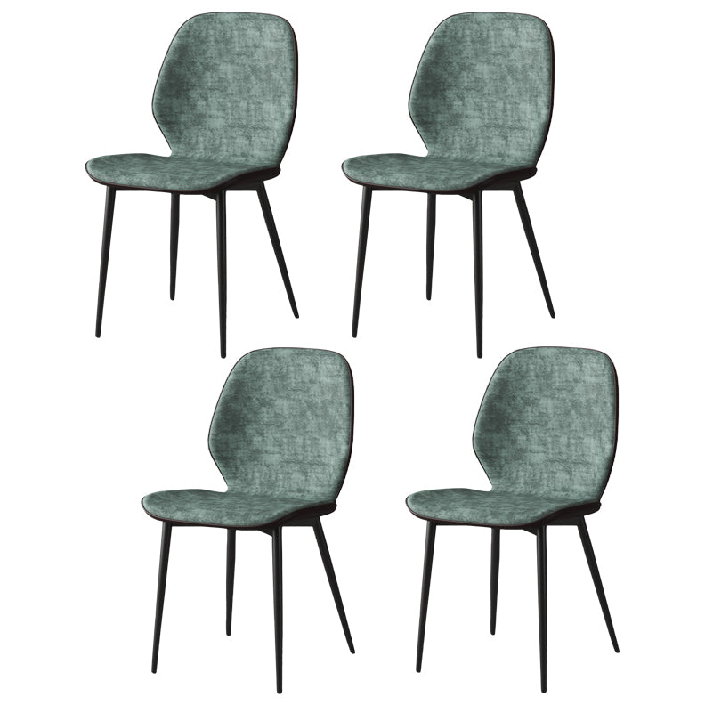 Faux Leather Contemporary Dining Room Chair Matte Finish Solid Back Dining Chairs Dark Green 4 Piece Set Clearhalo ' kitchen&dining_furn' 'Dining Chairs' 'Dining Tables & Seating' 'dining_chair' 'furn' 'furn_dining_chair' 'Furniture' 'furniture_dining_chair' 'Kitchen & Dining Furniture' 'kitchen' 3467297