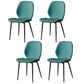 Faux Leather Contemporary Dining Room Chair Matte Finish Solid Back Dining Chairs Peacock Blue 4 Piece Set Clearhalo ' kitchen&dining_furn' 'Dining Chairs' 'Dining Tables & Seating' 'dining_chair' 'furn' 'furn_dining_chair' 'Furniture' 'furniture_dining_chair' 'Kitchen & Dining Furniture' 'kitchen' 3467300