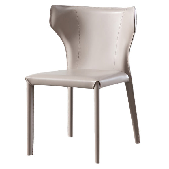 Modern Contemporary Leather Dining Chair Pure Color Wingback Side Chair Clearhalo ' kitchen&dining_furn' 'Dining Chairs' 'Dining Tables & Seating' 'dining_chair' 'Furniture' 'furniture_dining_chair' 'Kitchen & Dining Furniture' 'kitchen' 3467313