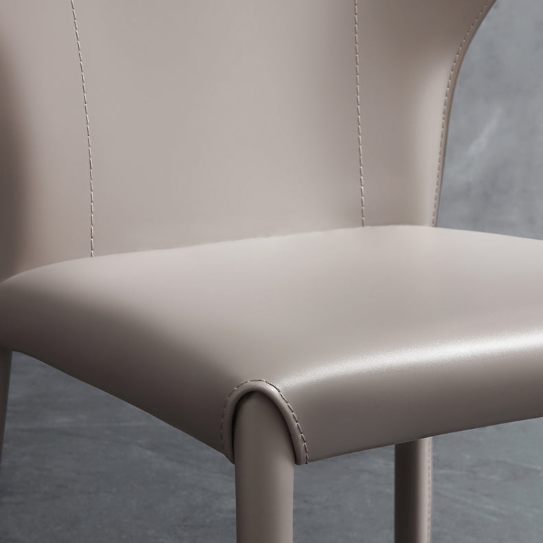 Modern Contemporary Leather Dining Chair Pure Color Wingback Side Chair Clearhalo ' kitchen&dining_furn' 'Dining Chairs' 'Dining Tables & Seating' 'dining_chair' 'Furniture' 'furniture_dining_chair' 'Kitchen & Dining Furniture' 'kitchen' 3467314