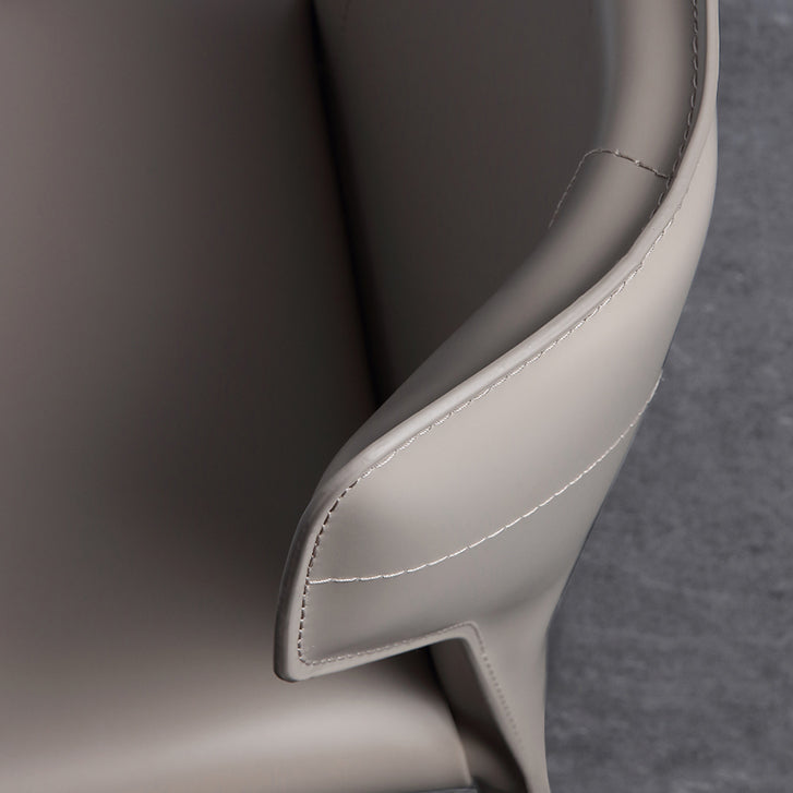 Modern Contemporary Leather Dining Chair Pure Color Wingback Side Chair Clearhalo ' kitchen&dining_furn' 'Dining Chairs' 'Dining Tables & Seating' 'dining_chair' 'Furniture' 'furniture_dining_chair' 'Kitchen & Dining Furniture' 'kitchen' 3467320