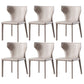 Modern Contemporary Leather Dining Chair Pure Color Wingback Side Chair Khaki Set of 6 Clearhalo ' kitchen&dining_furn' 'Dining Chairs' 'Dining Tables & Seating' 'dining_chair' 'Furniture' 'furniture_dining_chair' 'Kitchen & Dining Furniture' 'kitchen' 3467321