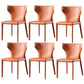 Modern Contemporary Leather Dining Chair Pure Color Wingback Side Chair Orange Set of 6 Clearhalo ' kitchen&dining_furn' 'Dining Chairs' 'Dining Tables & Seating' 'dining_chair' 'Furniture' 'furniture_dining_chair' 'Kitchen & Dining Furniture' 'kitchen' 3467322