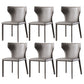 Modern Contemporary Leather Dining Chair Pure Color Wingback Side Chair Grey Set of 6 Clearhalo ' kitchen&dining_furn' 'Dining Chairs' 'Dining Tables & Seating' 'dining_chair' 'Furniture' 'furniture_dining_chair' 'Kitchen & Dining Furniture' 'kitchen' 3467326