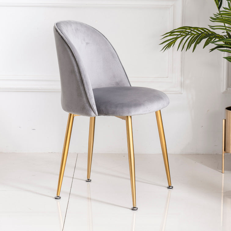 Glam Style 16.5'' Wide Dining Room Chair Solid Back Side Chair with 4 Legs for Home Use Dark Gray 1 Piece Brass Gold Clearhalo ' kitchen&dining_furn' 'Dining Chairs' 'Dining Tables & Seating' 'dining_chair' 'furn' 'furn_dining_chair' 'Furniture' 'furniture_dining_chair' 'Kitchen & Dining Furniture' 'kitchen' 3467331