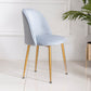 Glam Style 16.5'' Wide Dining Room Chair Solid Back Side Chair with 4 Legs for Home Use Light Gray 1 Piece Brass Gold Clearhalo ' kitchen&dining_furn' 'Dining Chairs' 'Dining Tables & Seating' 'dining_chair' 'furn' 'furn_dining_chair' 'Furniture' 'furniture_dining_chair' 'Kitchen & Dining Furniture' 'kitchen' 3467333