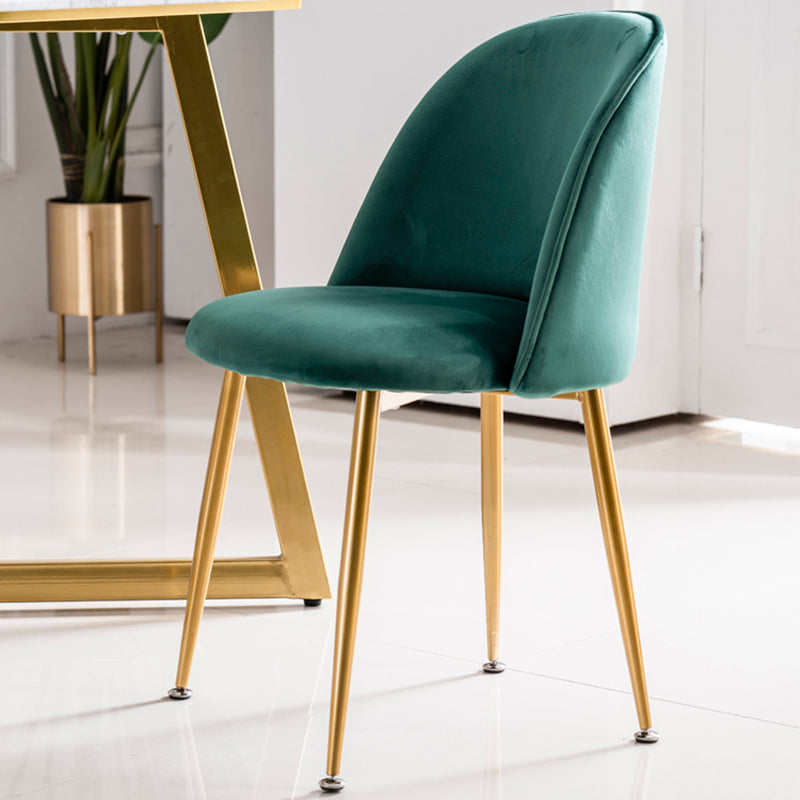 Glam Style 16.5'' Wide Dining Room Chair Solid Back Side Chair with 4 Legs for Home Use Clearhalo ' kitchen&dining_furn' 'Dining Chairs' 'Dining Tables & Seating' 'dining_chair' 'furn' 'furn_dining_chair' 'Furniture' 'furniture_dining_chair' 'Kitchen & Dining Furniture' 'kitchen' 3467335