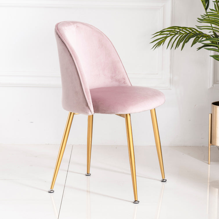 Glam Style 16.5'' Wide Dining Room Chair Solid Back Side Chair with 4 Legs for Home Use Cameo Brown 1 Piece Brass Gold Clearhalo ' kitchen&dining_furn' 'Dining Chairs' 'Dining Tables & Seating' 'dining_chair' 'furn' 'furn_dining_chair' 'Furniture' 'furniture_dining_chair' 'Kitchen & Dining Furniture' 'kitchen' 3467341