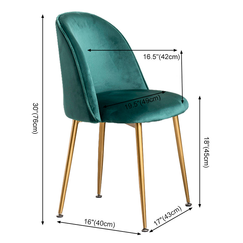 Glam Style 16.5'' Wide Dining Room Chair Solid Back Side Chair with 4 Legs for Home Use Clearhalo ' kitchen&dining_furn' 'Dining Chairs' 'Dining Tables & Seating' 'dining_chair' 'furn' 'furn_dining_chair' 'Furniture' 'furniture_dining_chair' 'Kitchen & Dining Furniture' 'kitchen' 3467346