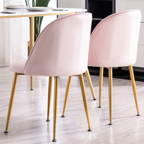 Glam Style 16.5'' Wide Dining Room Chair Solid Back Side Chair with 4 Legs for Home Use Clearhalo ' kitchen&dining_furn' 'Dining Chairs' 'Dining Tables & Seating' 'dining_chair' 'furn' 'furn_dining_chair' 'Furniture' 'furniture_dining_chair' 'Kitchen & Dining Furniture' 'kitchen' 3467351