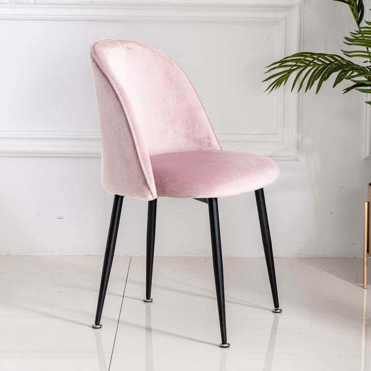 Glam Style 16.5'' Wide Dining Room Chair Solid Back Side Chair with 4 Legs for Home Use Cameo Brown 1 Piece Black Clearhalo ' kitchen&dining_furn' 'Dining Chairs' 'Dining Tables & Seating' 'dining_chair' 'furn' 'furn_dining_chair' 'Furniture' 'furniture_dining_chair' 'Kitchen & Dining Furniture' 'kitchen' 3467352