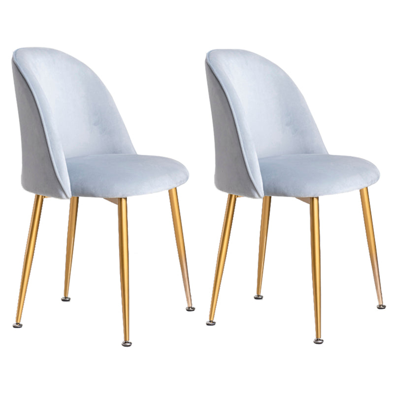 Glam Style 16.5'' Wide Dining Room Chair Solid Back Side Chair with 4 Legs for Home Use Light Gray 2 Piece Set Brass Gold Clearhalo ' kitchen&dining_furn' 'Dining Chairs' 'Dining Tables & Seating' 'dining_chair' 'furn' 'furn_dining_chair' 'Furniture' 'furniture_dining_chair' 'Kitchen & Dining Furniture' 'kitchen' 3467355