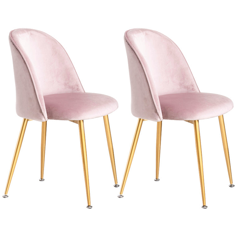 Glam Style 16.5'' Wide Dining Room Chair Solid Back Side Chair with 4 Legs for Home Use Cameo Brown 2 Piece Set Brass Gold Clearhalo ' kitchen&dining_furn' 'Dining Chairs' 'Dining Tables & Seating' 'dining_chair' 'furn' 'furn_dining_chair' 'Furniture' 'furniture_dining_chair' 'Kitchen & Dining Furniture' 'kitchen' 3467358