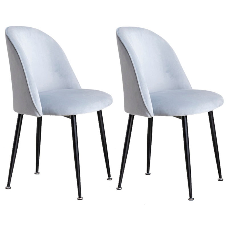 Glam Style 16.5'' Wide Dining Room Chair Solid Back Side Chair with 4 Legs for Home Use Light Gray 2 Piece Set Black Clearhalo ' kitchen&dining_furn' 'Dining Chairs' 'Dining Tables & Seating' 'dining_chair' 'furn' 'furn_dining_chair' 'Furniture' 'furniture_dining_chair' 'Kitchen & Dining Furniture' 'kitchen' 3467361