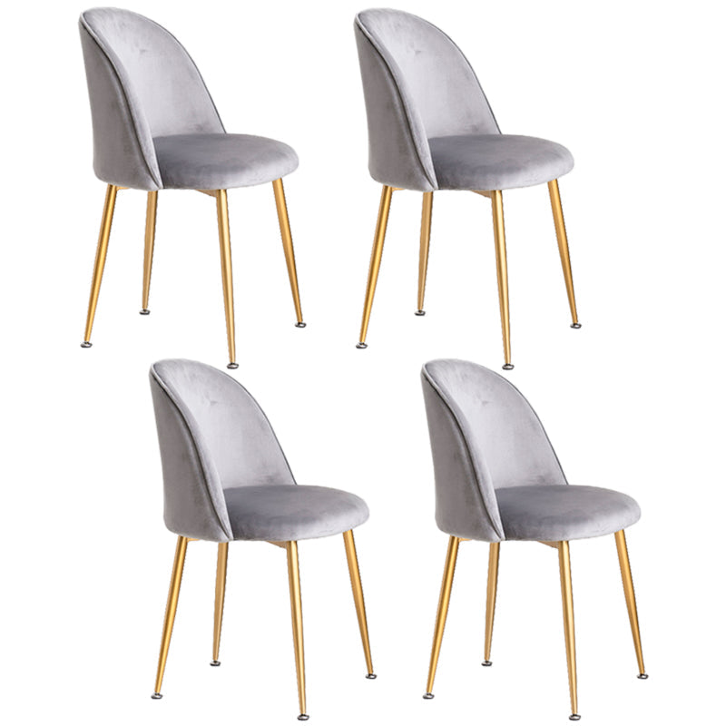 Glam Style 16.5'' Wide Dining Room Chair Solid Back Side Chair with 4 Legs for Home Use Dark Gray 4 Piece Set Brass Gold Clearhalo ' kitchen&dining_furn' 'Dining Chairs' 'Dining Tables & Seating' 'dining_chair' 'furn' 'furn_dining_chair' 'Furniture' 'furniture_dining_chair' 'Kitchen & Dining Furniture' 'kitchen' 3467366