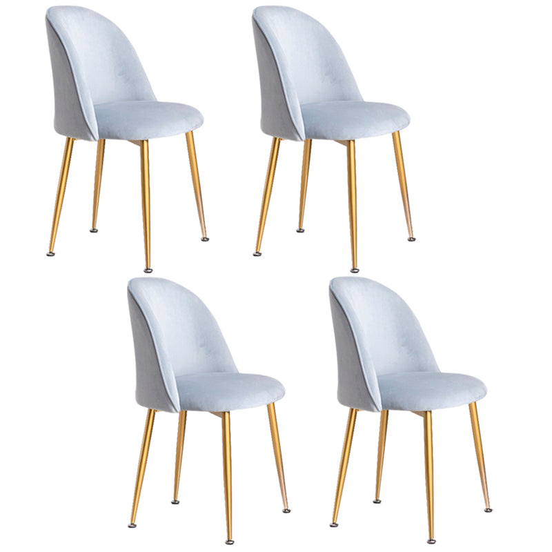Glam Style 16.5'' Wide Dining Room Chair Solid Back Side Chair with 4 Legs for Home Use Light Gray 4 Piece Set Brass Gold Clearhalo ' kitchen&dining_furn' 'Dining Chairs' 'Dining Tables & Seating' 'dining_chair' 'furn' 'furn_dining_chair' 'Furniture' 'furniture_dining_chair' 'Kitchen & Dining Furniture' 'kitchen' 3467367