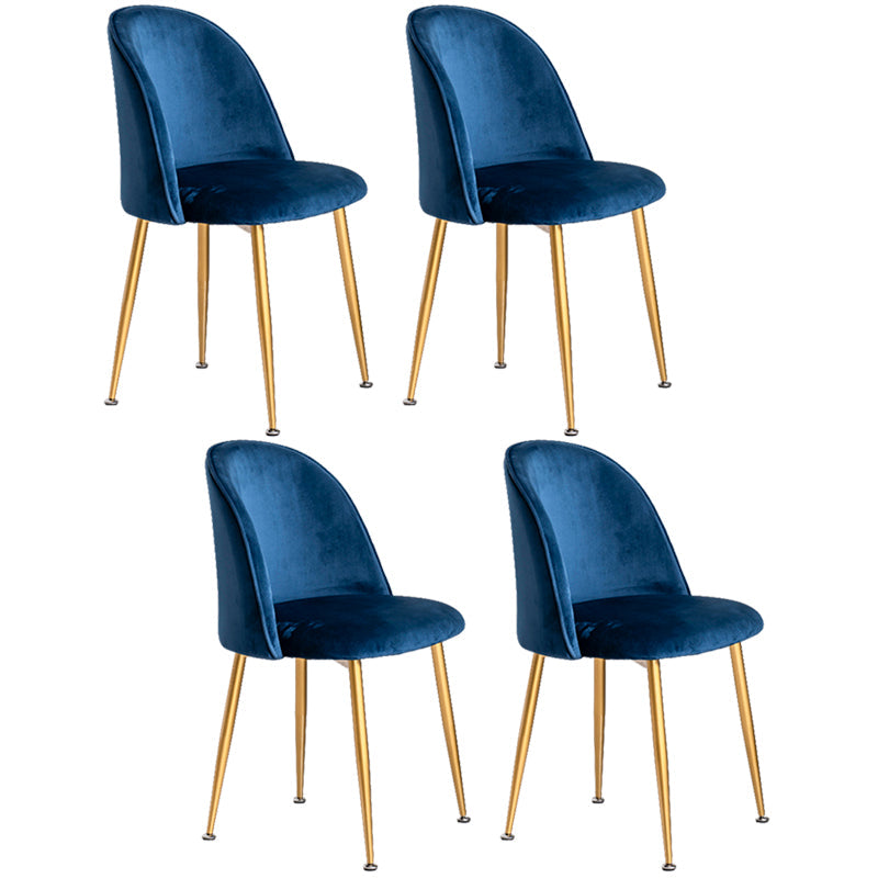 Glam Style 16.5'' Wide Dining Room Chair Solid Back Side Chair with 4 Legs for Home Use Navy Blue 4 Piece Set Brass Gold Clearhalo ' kitchen&dining_furn' 'Dining Chairs' 'Dining Tables & Seating' 'dining_chair' 'furn' 'furn_dining_chair' 'Furniture' 'furniture_dining_chair' 'Kitchen & Dining Furniture' 'kitchen' 3467368