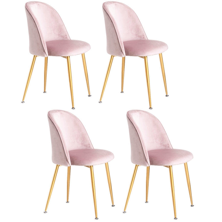Glam Style 16.5'' Wide Dining Room Chair Solid Back Side Chair with 4 Legs for Home Use Cameo Brown 4 Piece Set Brass Gold Clearhalo ' kitchen&dining_furn' 'Dining Chairs' 'Dining Tables & Seating' 'dining_chair' 'furn' 'furn_dining_chair' 'Furniture' 'furniture_dining_chair' 'Kitchen & Dining Furniture' 'kitchen' 3467370
