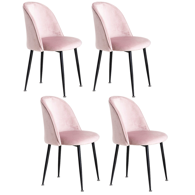 Glam Style 16.5'' Wide Dining Room Chair Solid Back Side Chair with 4 Legs for Home Use Cameo Brown 4 Piece Set Black Clearhalo ' kitchen&dining_furn' 'Dining Chairs' 'Dining Tables & Seating' 'dining_chair' 'furn' 'furn_dining_chair' 'Furniture' 'furniture_dining_chair' 'Kitchen & Dining Furniture' 'kitchen' 3467376