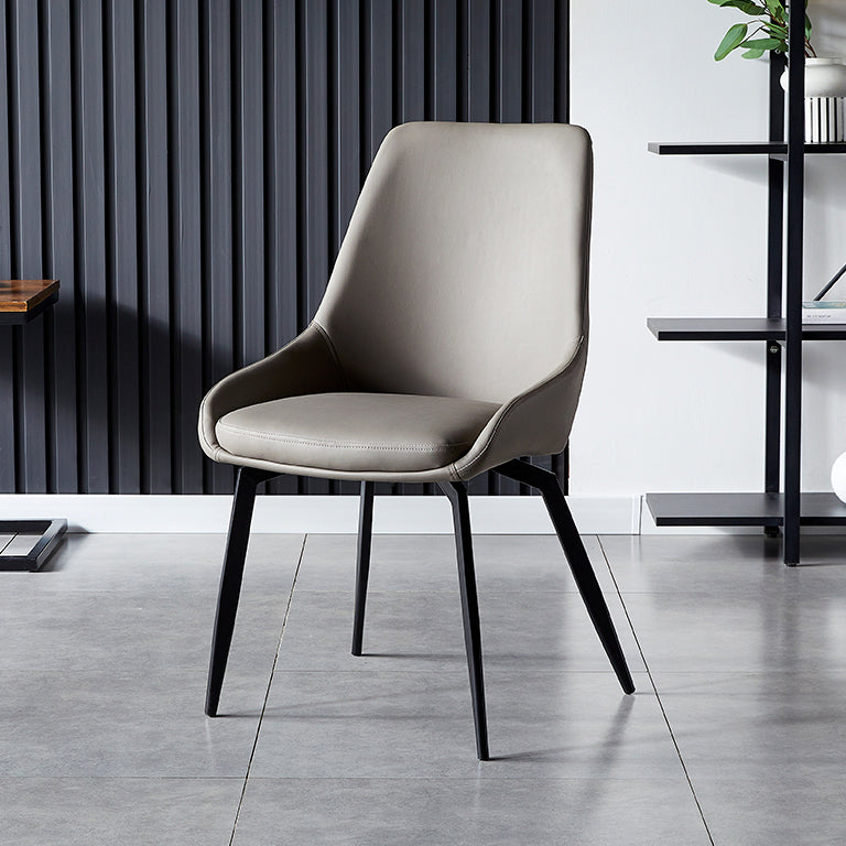 Contemporary Style Leather Dining Chair of 18" Wide Parsons Chair for Home Grey 1 Piece Clearhalo ' kitchen&dining_furn' 'Dining Chairs' 'Dining Tables & Seating' 'dining_chair' 'Furniture' 'furniture_dining_chair' 'Kitchen & Dining Furniture' 'kitchen' 3467379