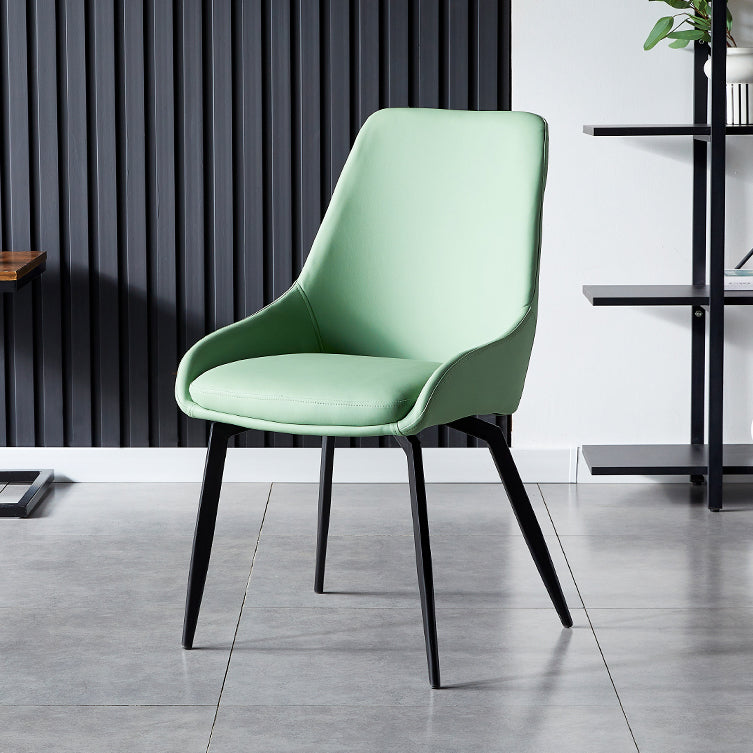 Contemporary Style Leather Dining Chair of 18" Wide Parsons Chair for Home Light Green 1 Piece Clearhalo ' kitchen&dining_furn' 'Dining Chairs' 'Dining Tables & Seating' 'dining_chair' 'Furniture' 'furniture_dining_chair' 'Kitchen & Dining Furniture' 'kitchen' 3467382