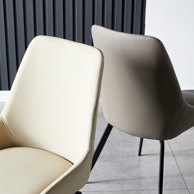 Contemporary Style Leather Dining Chair of 18" Wide Parsons Chair for Home Clearhalo ' kitchen&dining_furn' 'Dining Chairs' 'Dining Tables & Seating' 'dining_chair' 'Furniture' 'furniture_dining_chair' 'Kitchen & Dining Furniture' 'kitchen' 3467383