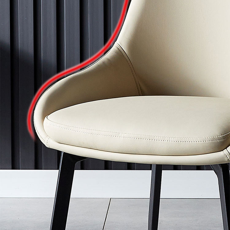 Contemporary Style Leather Dining Chair of 18" Wide Parsons Chair for Home Clearhalo ' kitchen&dining_furn' 'Dining Chairs' 'Dining Tables & Seating' 'dining_chair' 'Furniture' 'furniture_dining_chair' 'Kitchen & Dining Furniture' 'kitchen' 3467389