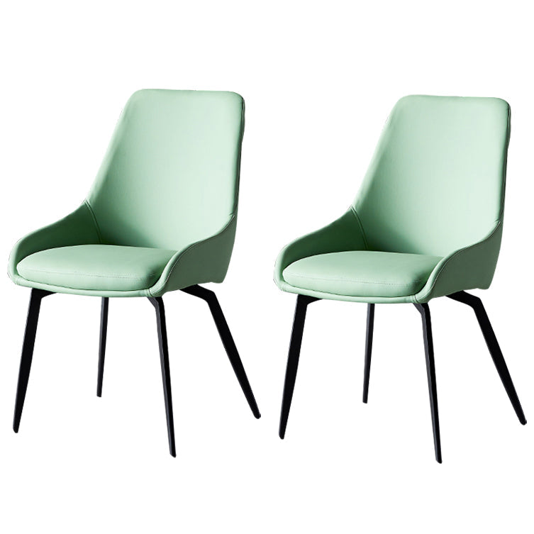 Contemporary Style Leather Dining Chair of 18" Wide Parsons Chair for Home Light Green Set of 2 Clearhalo ' kitchen&dining_furn' 'Dining Chairs' 'Dining Tables & Seating' 'dining_chair' 'Furniture' 'furniture_dining_chair' 'Kitchen & Dining Furniture' 'kitchen' 3467391