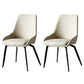 Contemporary Style Leather Dining Chair of 18" Wide Parsons Chair for Home Off-White Set of 2 Clearhalo ' kitchen&dining_furn' 'Dining Chairs' 'Dining Tables & Seating' 'dining_chair' 'Furniture' 'furniture_dining_chair' 'Kitchen & Dining Furniture' 'kitchen' 3467393