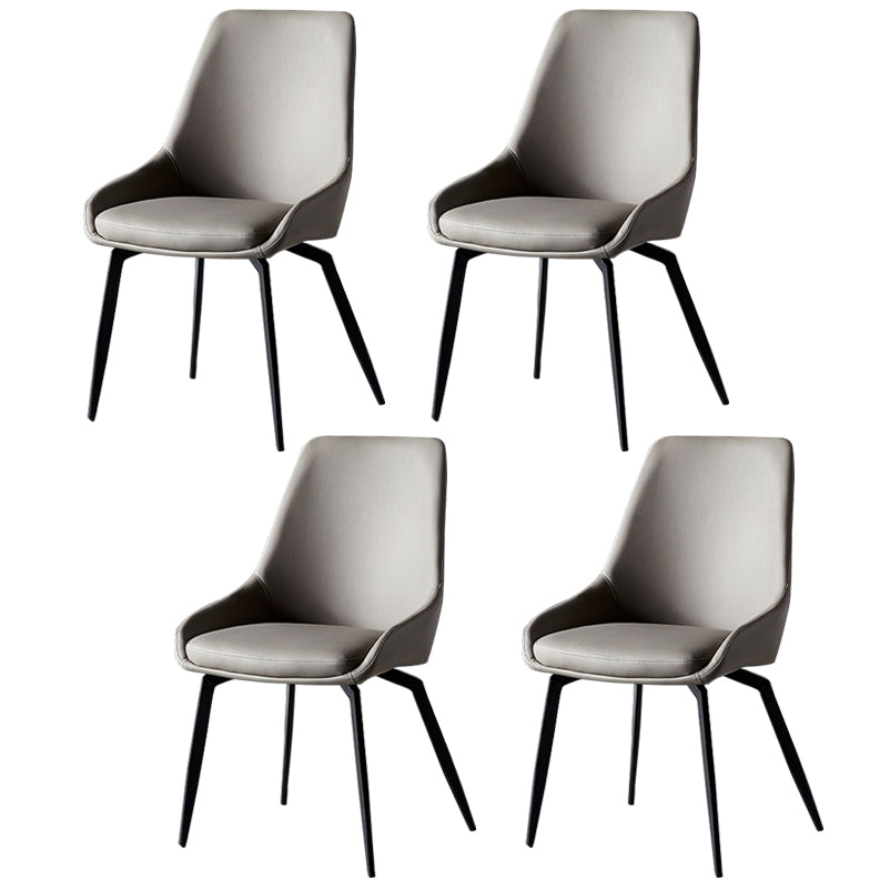 Contemporary Style Leather Dining Chair of 18" Wide Parsons Chair for Home Grey Set of 4 Clearhalo ' kitchen&dining_furn' 'Dining Chairs' 'Dining Tables & Seating' 'dining_chair' 'Furniture' 'furniture_dining_chair' 'Kitchen & Dining Furniture' 'kitchen' 3467394