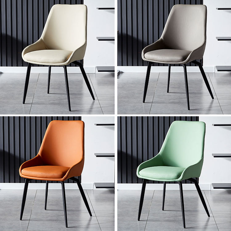 Contemporary Style Leather Dining Chair of 18" Wide Parsons Chair for Home Clearhalo ' kitchen&dining_furn' 'Dining Chairs' 'Dining Tables & Seating' 'dining_chair' 'Furniture' 'furniture_dining_chair' 'Kitchen & Dining Furniture' 'kitchen' 3467398