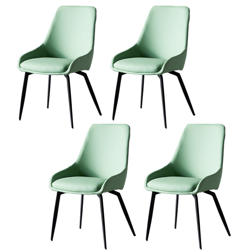 Contemporary Style Leather Dining Chair of 18" Wide Parsons Chair for Home Light Green Set of 4 Clearhalo ' kitchen&dining_furn' 'Dining Chairs' 'Dining Tables & Seating' 'dining_chair' 'Furniture' 'furniture_dining_chair' 'Kitchen & Dining Furniture' 'kitchen' 3467399