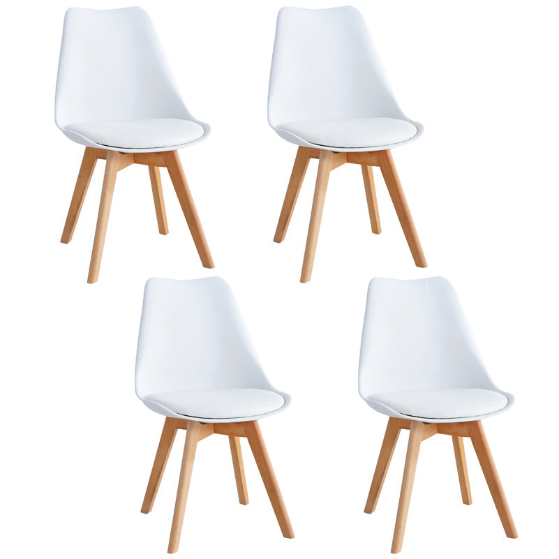 Glam Style Dining Room Wooden Side Chair Matte Finish Solid Back Dining Chair White Set of 4 Clearhalo ' kitchen&dining_furn' 'Dining Chairs' 'Dining Tables & Seating' 'dining_chair' 'Furniture' 'furniture_dining_chair' 'Kitchen & Dining Furniture' 'kitchen' 3467410