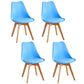 Glam Style Dining Room Wooden Side Chair Matte Finish Solid Back Dining Chair Blue Set of 4 Clearhalo ' kitchen&dining_furn' 'Dining Chairs' 'Dining Tables & Seating' 'dining_chair' 'Furniture' 'furniture_dining_chair' 'Kitchen & Dining Furniture' 'kitchen' 3467411