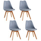 Glam Style Dining Room Wooden Side Chair Matte Finish Solid Back Dining Chair Grey Set of 4 Clearhalo ' kitchen&dining_furn' 'Dining Chairs' 'Dining Tables & Seating' 'dining_chair' 'Furniture' 'furniture_dining_chair' 'Kitchen & Dining Furniture' 'kitchen' 3467416