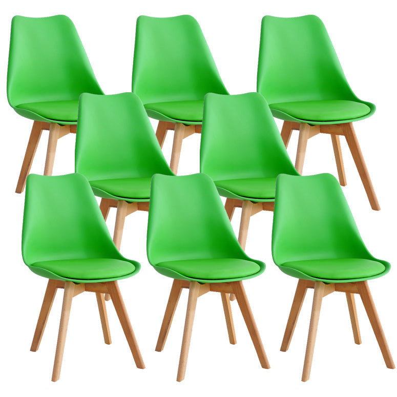 Glam Style Dining Room Wooden Side Chair Matte Finish Solid Back Dining Chair Green Set of 8 Clearhalo ' kitchen&dining_furn' 'Dining Chairs' 'Dining Tables & Seating' 'dining_chair' 'Furniture' 'furniture_dining_chair' 'Kitchen & Dining Furniture' 'kitchen' 3467421