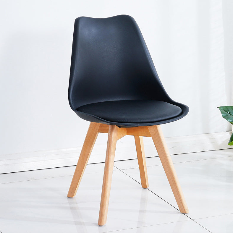 Glam Style Dining Room Wooden Side Chair Matte Finish Solid Back Dining Chair Clearhalo ' kitchen&dining_furn' 'Dining Chairs' 'Dining Tables & Seating' 'dining_chair' 'Furniture' 'furniture_dining_chair' 'Kitchen & Dining Furniture' 'kitchen' 3467428